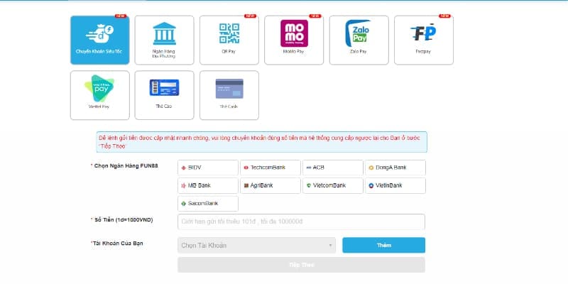 Đa dạng các phương thức giao dịch cho người chơi lựa chọn
